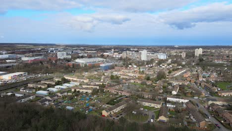 Centro-De-La-Ciudad-De-Stevenage-Hertfordshire-Reino-Unido-Antena-4k