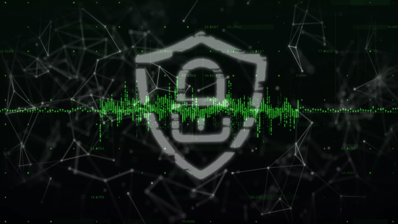 animación del procesamiento de datos a través de un candado de seguridad en línea