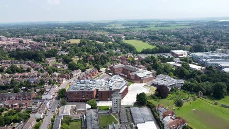 a 4k drone reveal shot of christ church university in canterbury