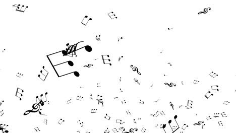 la explosión de las notas musicales.