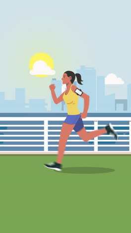 Woman Running in the City
