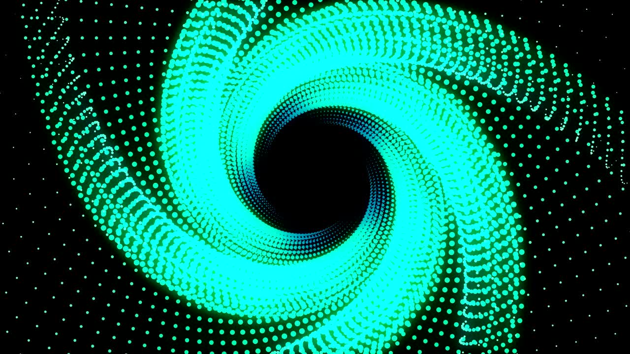 ilustración 3d, puntos verdes alineados en líneas fue puesto juntos hasta que era un tubo estrella y está retorcido