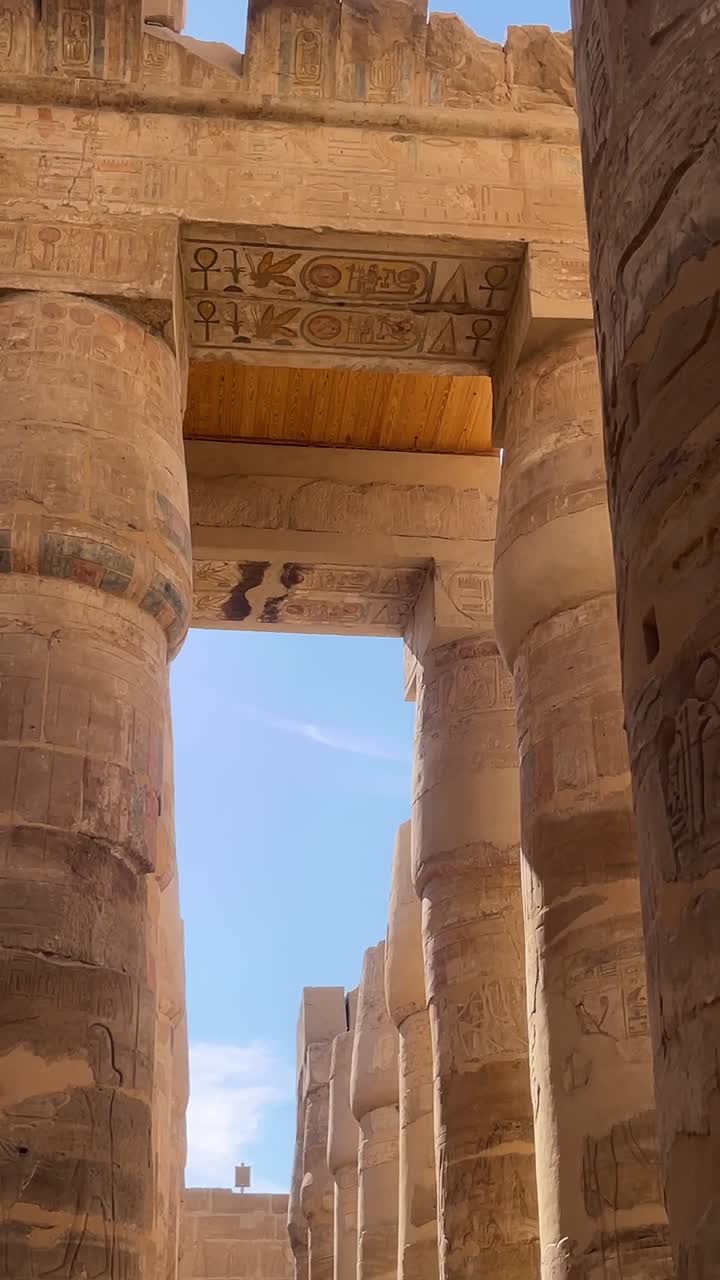 A view of ancient temples ,Arc shot, low angle shot