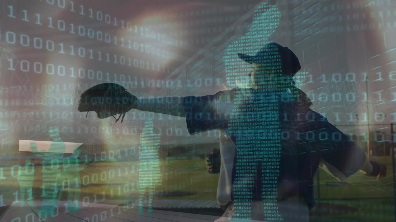 Animation of data processing over diverse female baseball players