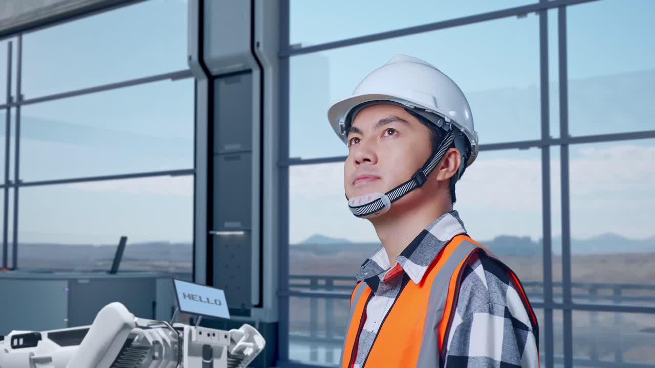 산업 로을 관찰하는 엔지니어