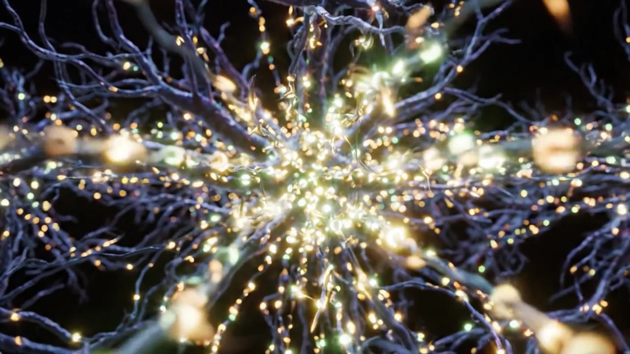 Intricate Neural Connections: A Closer Look at the Complex Interplay of Neurons and Synapses with Beautiful Light Effects Representing Neural Activity