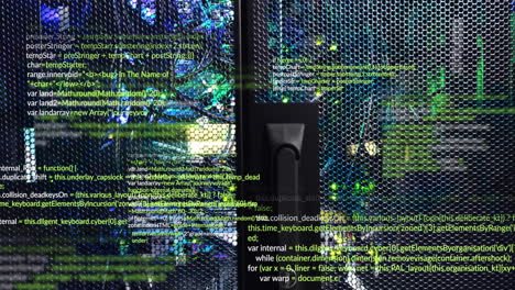 animazione dell'elaborazione dei dati digitali su server informatici
