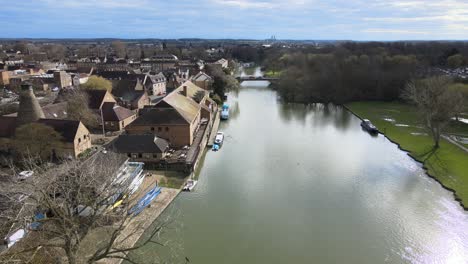 Great-River-Ouse-St-Neots-Cambridgeshire-UK-Aerial-footage