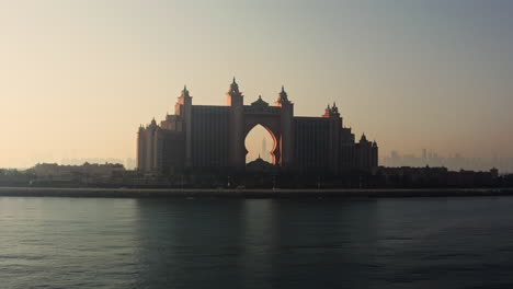 sunrise view of atlantis, the palm hotel in dubai