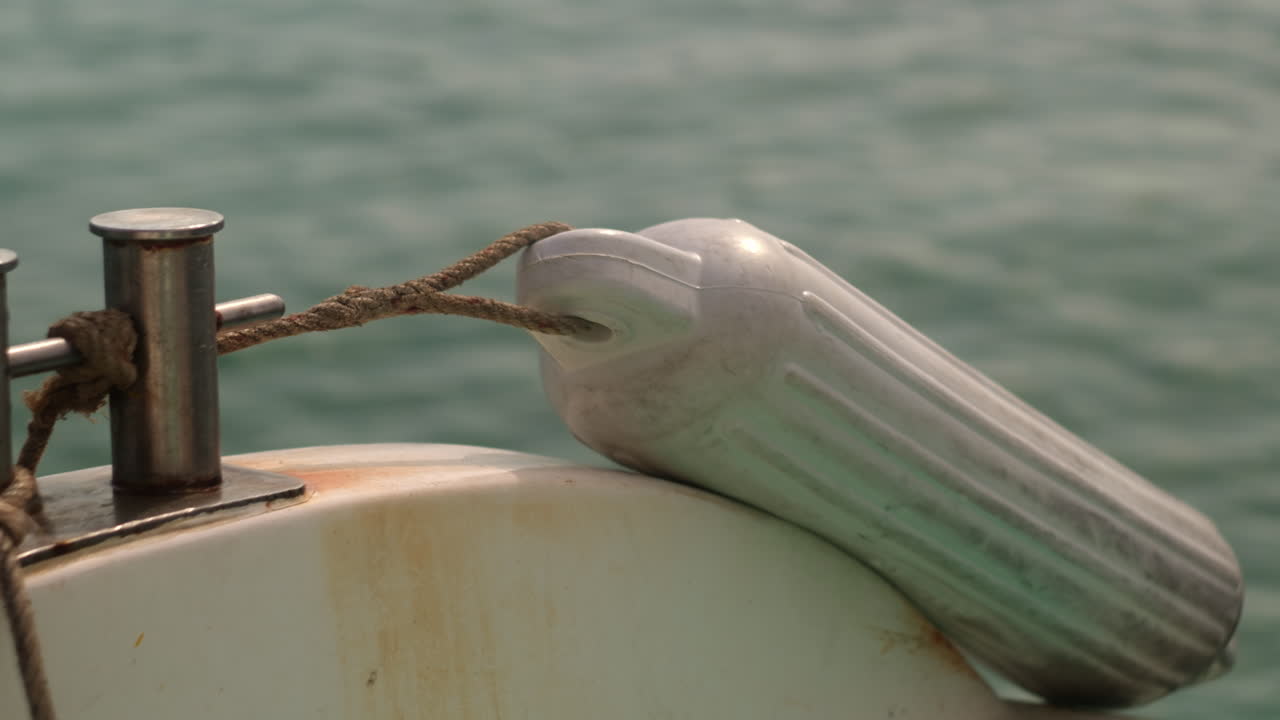 close up de un viejo barco vintage con olas del océano reflejo del sol en el fondo
