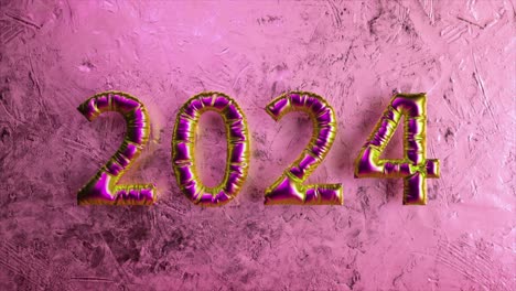 los globos de 2024 en un fondo rosado