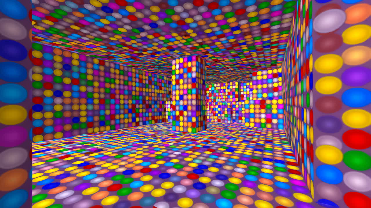 Vibrant Room with Multicolored Dots