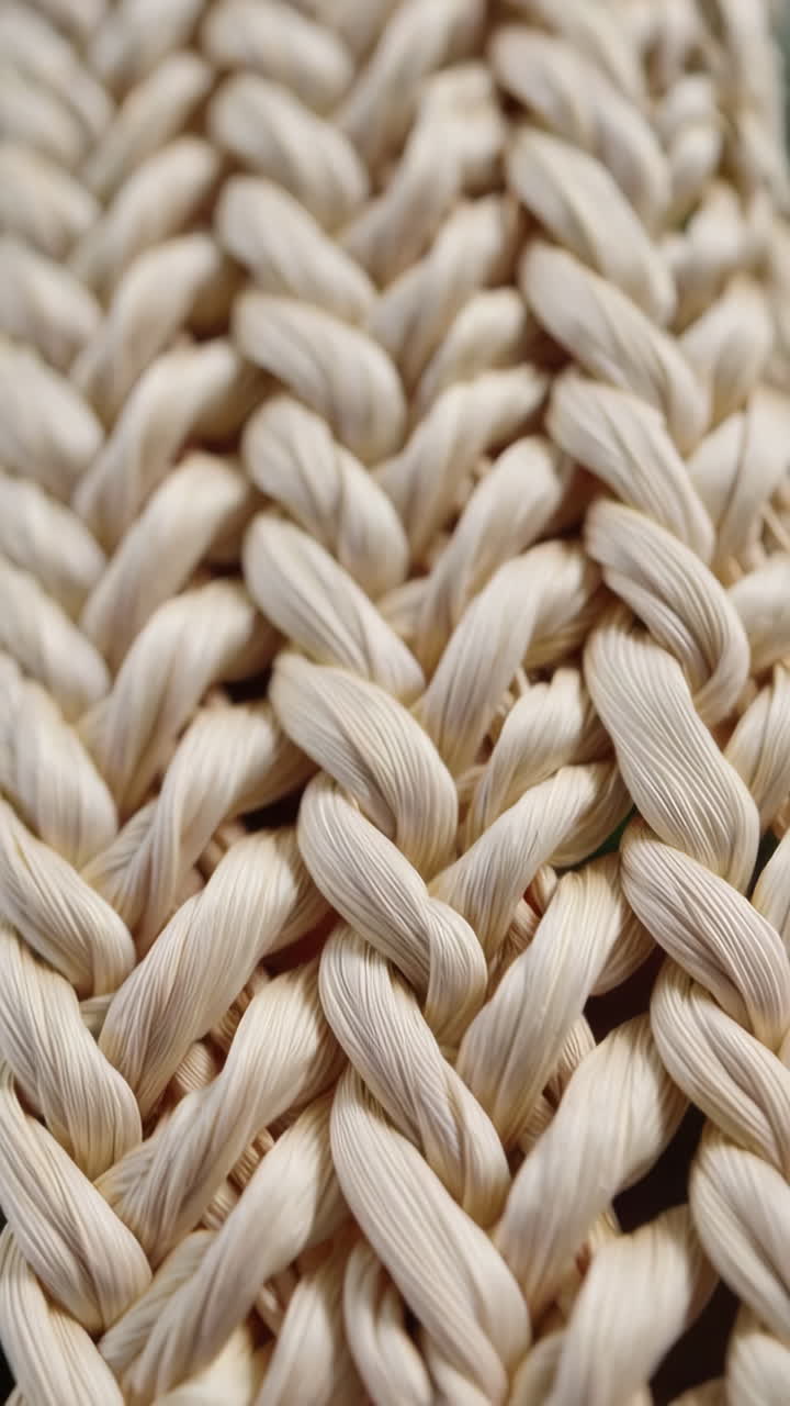 Close-up of a Woven Straw or Rattan Texture