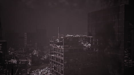 destruction of a city in ruins after a catastrophic event