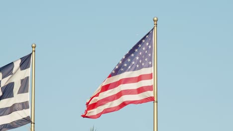 usa american flag. symbol, america national patriotism, travel destinations. moved by the wind. united states of america.
