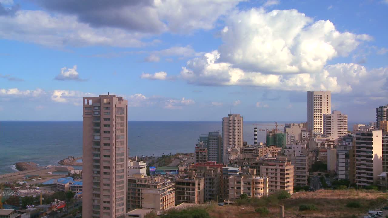 un lapso de tiempo del horizonte sobre beirut, líbano
