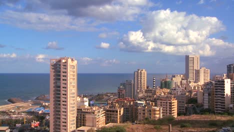 Un-Lapso-De-Tiempo-Del-Horizonte-De-Beirut,-Líbano