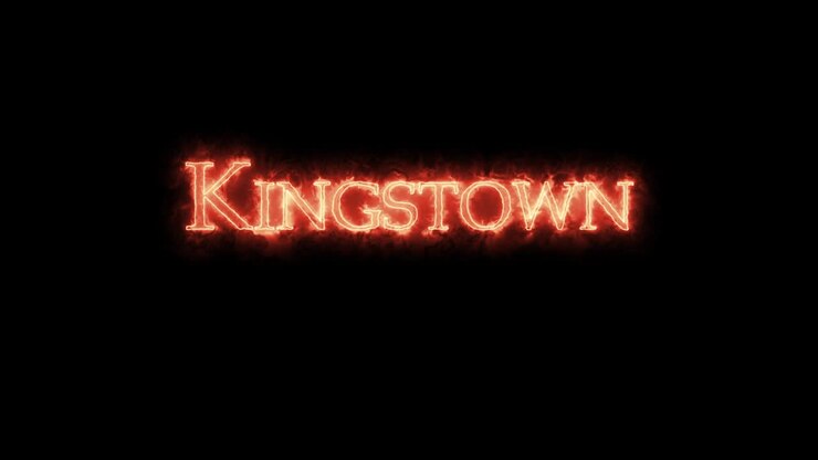 Kingstown written with fire. Loop