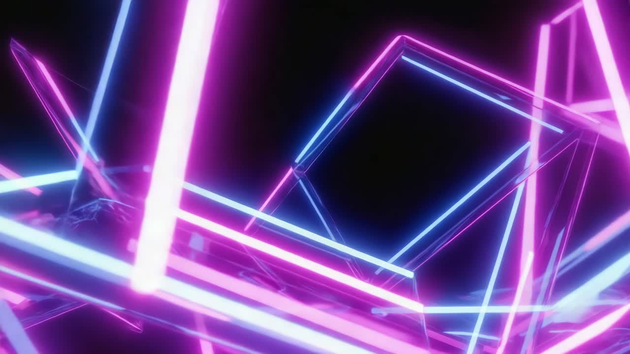 Abstract Neon Geometric Shapes