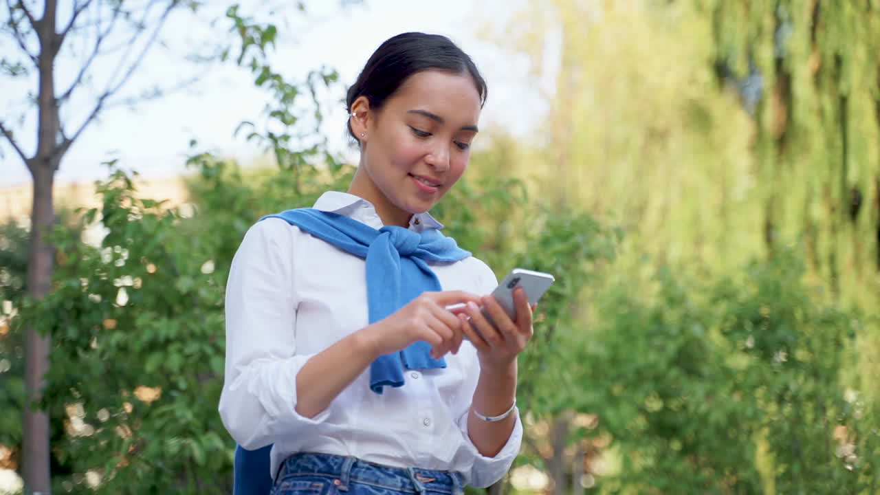 Successful Woman Receives A Message On The Phone And Gets Excited