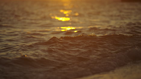 golden sunset over the ocean waves