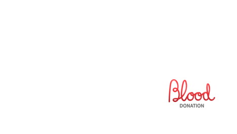 animación del logotipo del texto de la donación de sangre, sobre fondo blanco