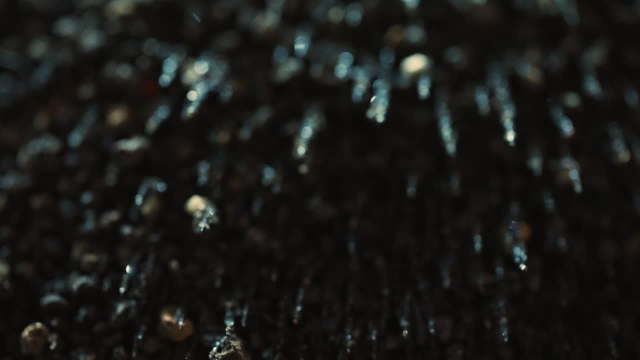 Dark Iron Dust Macro Flowing With Magnetic Energy