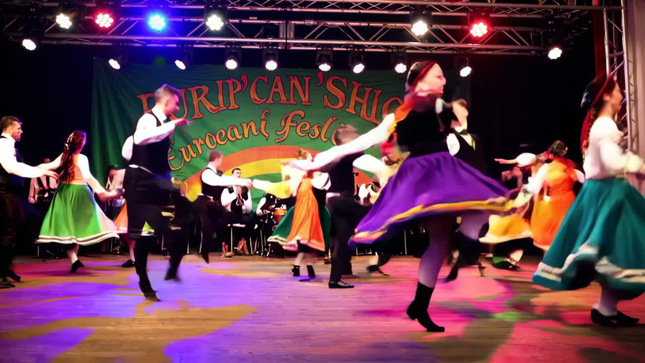 Energetic Folk Dance Performance at the Eurocani Festival