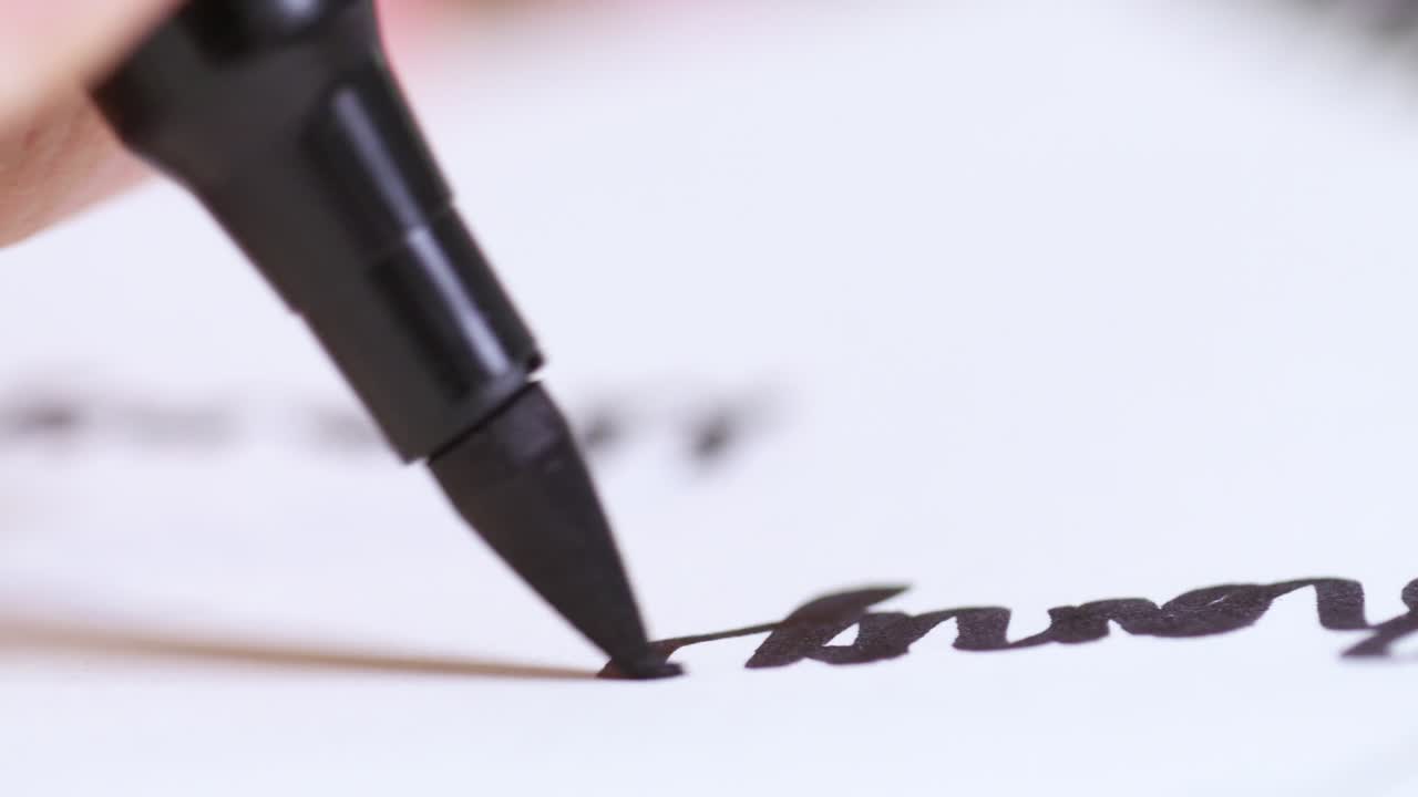 A detailed look at the art of calligraphy showcasing intricate penmanship