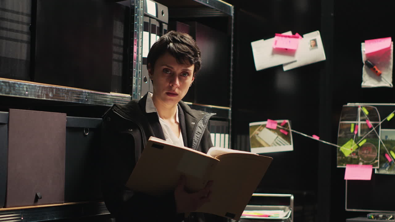 Woman Investigating a Case