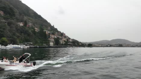fast ride over a speedboat on lake como