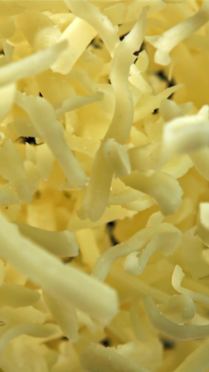 Detailed Macro View of Fresh Shredded Cheese