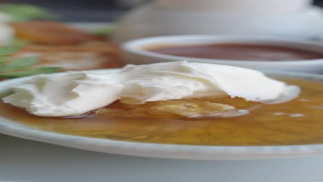 turkish breakfast with honey and yogurt