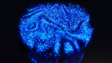 3d abstract blue sci-fi background. luminous particles form wavy surface, waves of light and color runs through particles, forming beautiful pattern on surface. modern motion design in nft style.