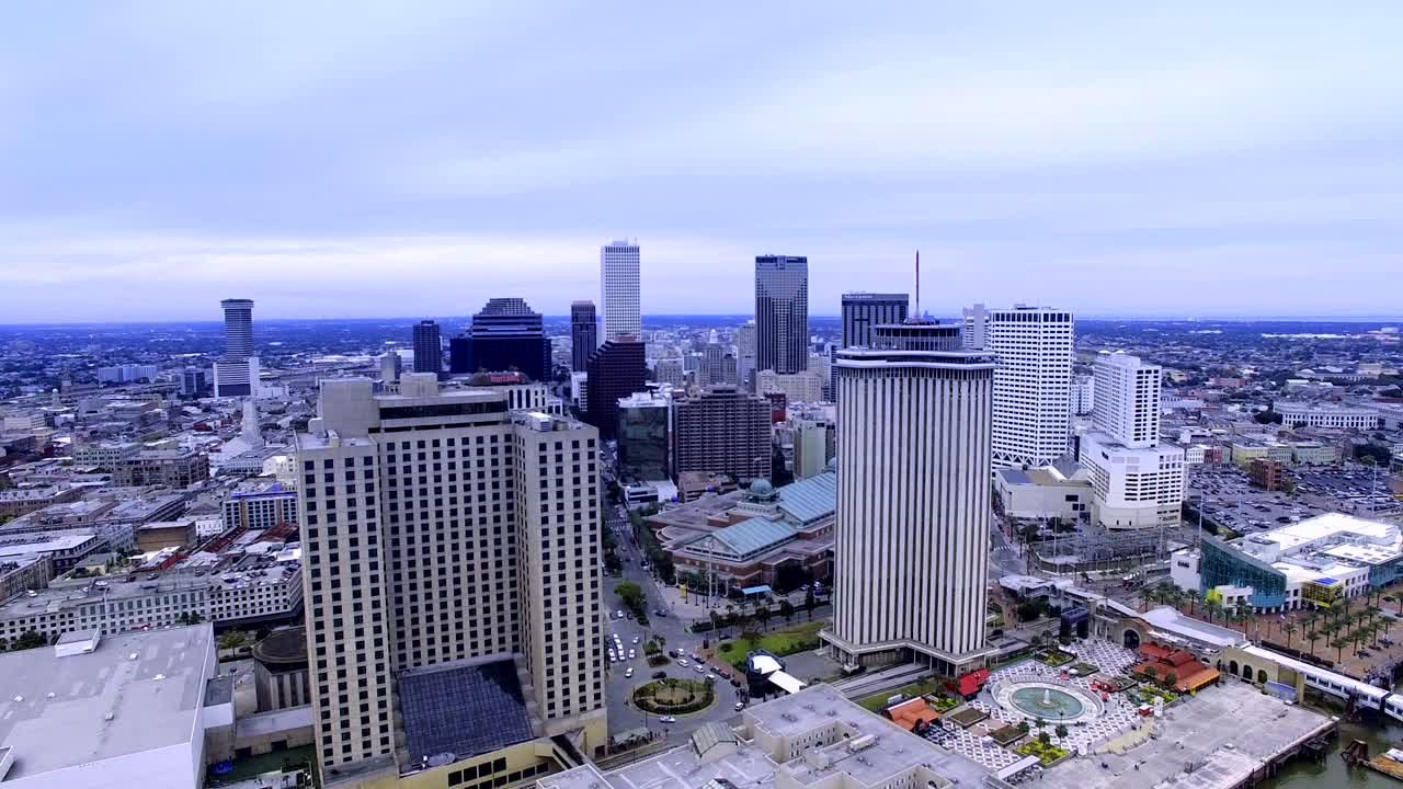 뉴올리언스, 루이지애나의 4k 항공 사진
