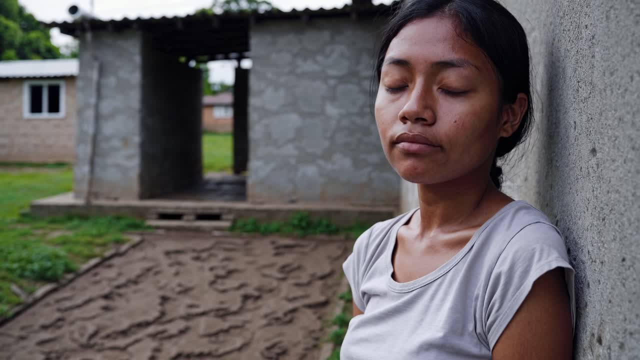 시골 환경의 젊은 여성