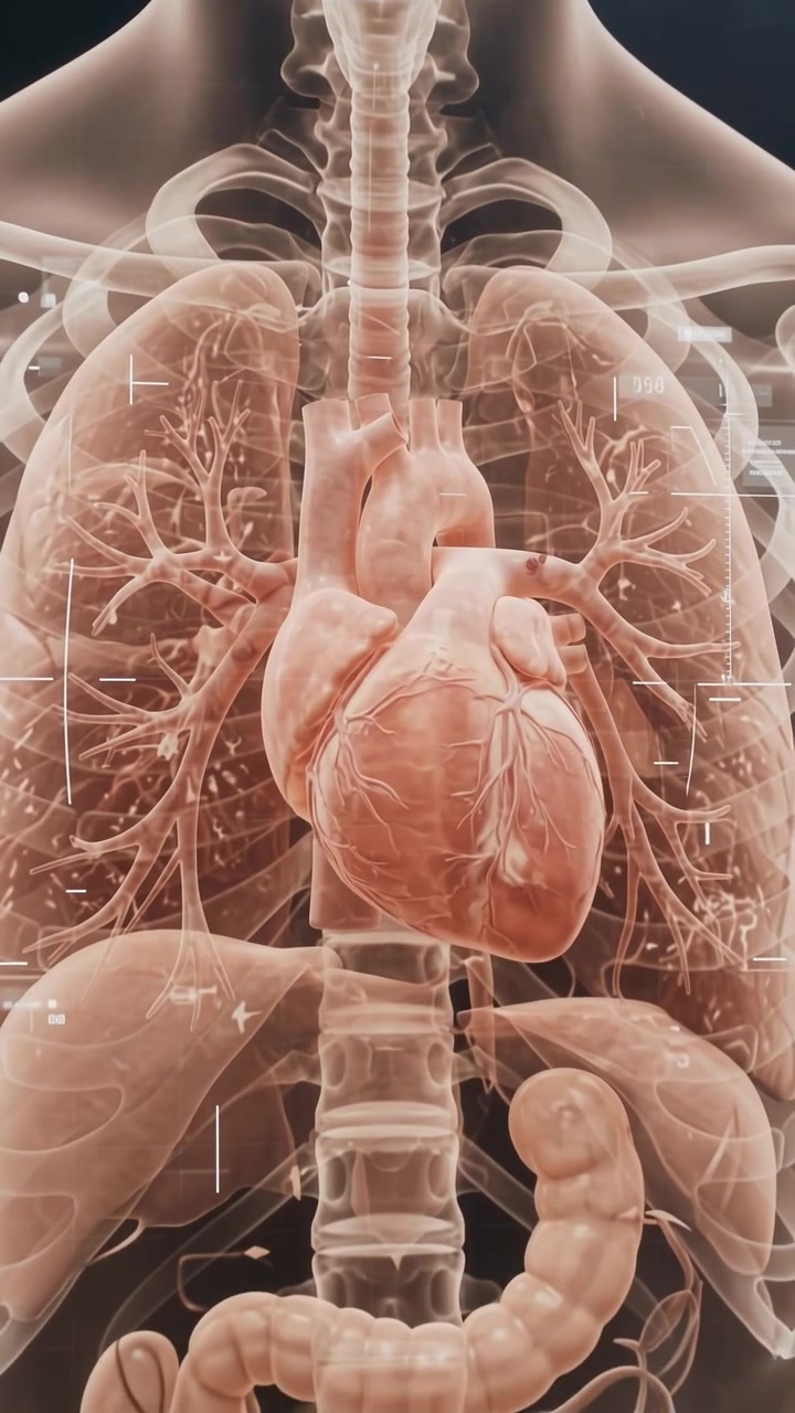 Digital Medical Scan of Human Thoracic Cavity and Heart