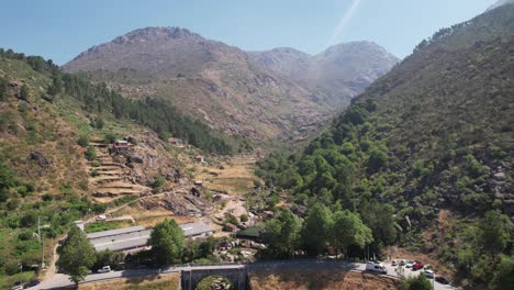 Drone Shot Village of Loriga. Serra da Estrela, Portugal