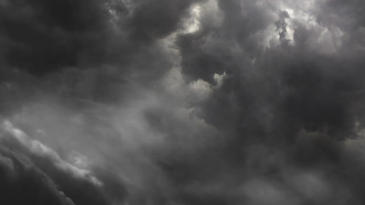 Supercell thunderstorm with dramatic sky