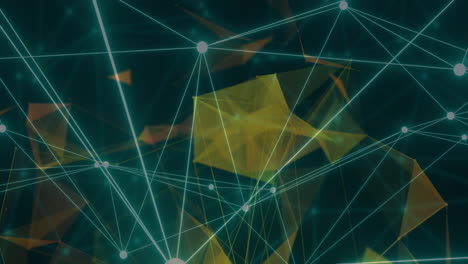 animation of network of connections over shapes