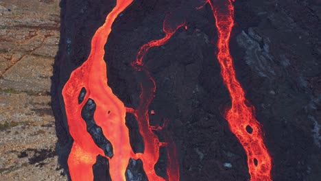 Geldingadalur-Eruption---Hot-Lava-Flowing-At-Natthagi-Valley-During-Eruption-Of-Fagradalsfjall-Volcano-In-Iceland