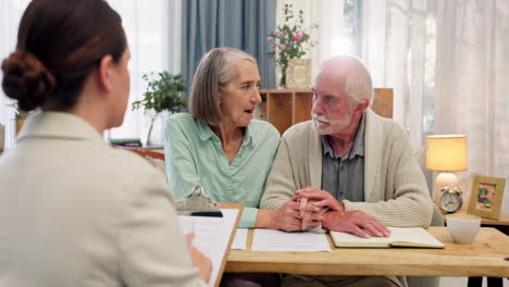 senior couple consulting with a doctor