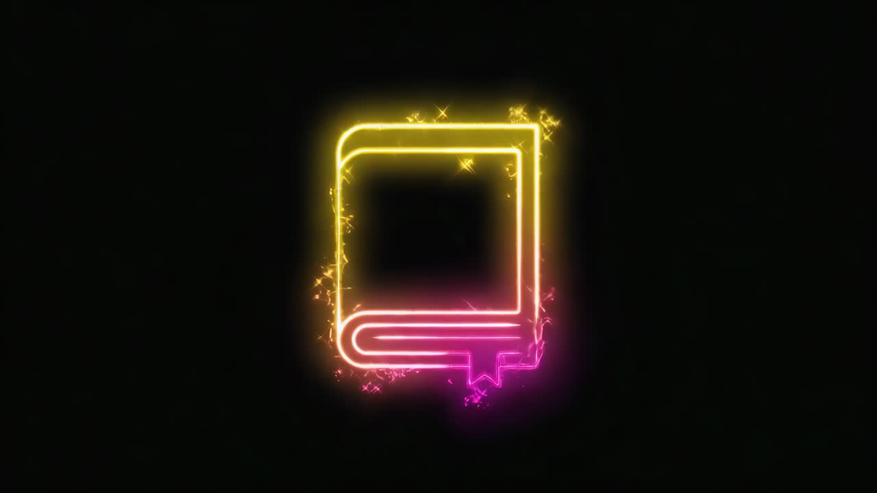 Neon book icon