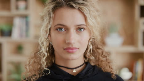 woman, serious face portrait