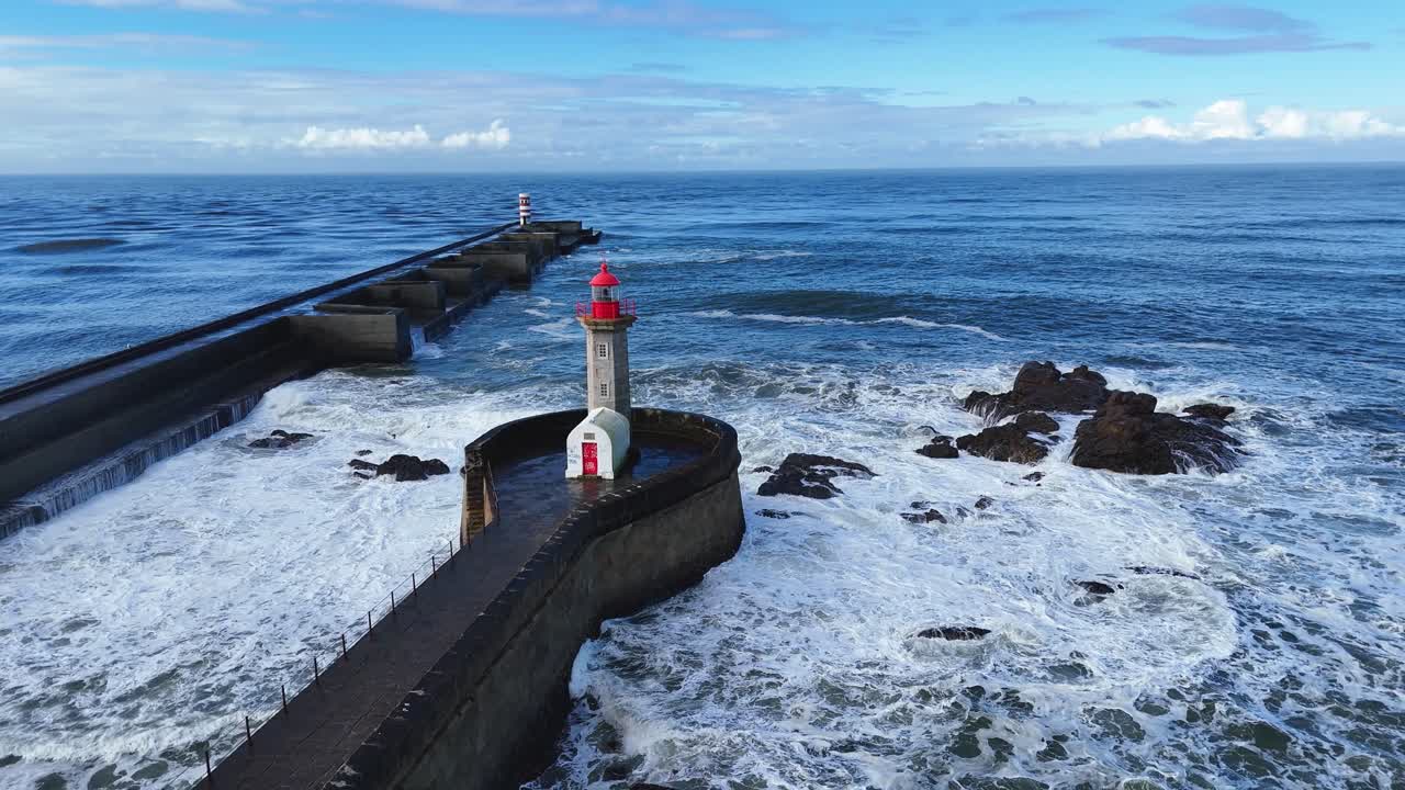 Slow-motion video of Farolim de Felgueiras in Porto, Portugal