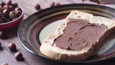 hazelnut chocolate spread on toast