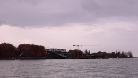 lake constanze bregenz austria - a crane at the lake stage