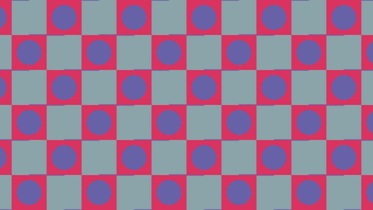 추상적인 시엄리스 루프 애니메이션 패턴의 기하학적 타일: 매우 페리 바이올 요소와 함께 추상적인 기하학 모자이크: 평평한 디자인의 끝없는 모션 그래픽 배경