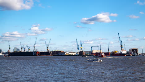 Hamburg-Container-Port-&-River-Skyline