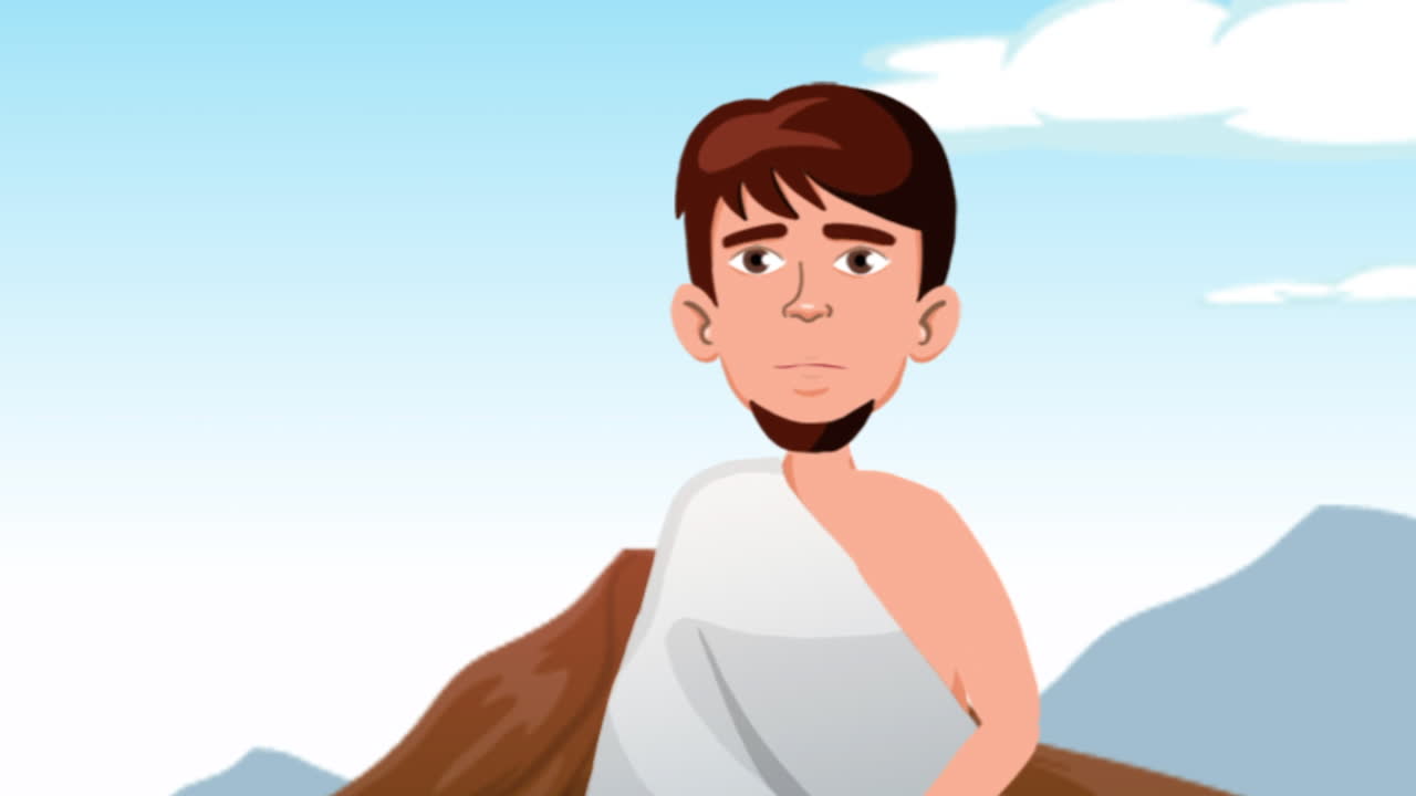 Cartoon depiction of a Muslim man on Hajj